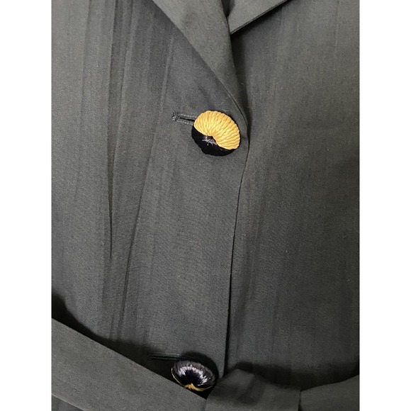 Aquascutum London Women's Navy Blue Classic Belted Coat Made in Italy US Sz 6 - Picture 3 of 9